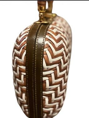 Vintage Lewis Timeless wicker woven piece Top handle made in Hong Kong